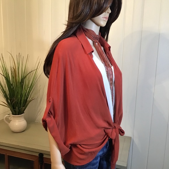 SALE LOOSE OVERSIZED OPEN TIE FRONT CARDIGAN - Picture 5 of 7